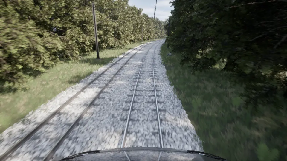 Synthetic LiDAR overlay in a low-light scene